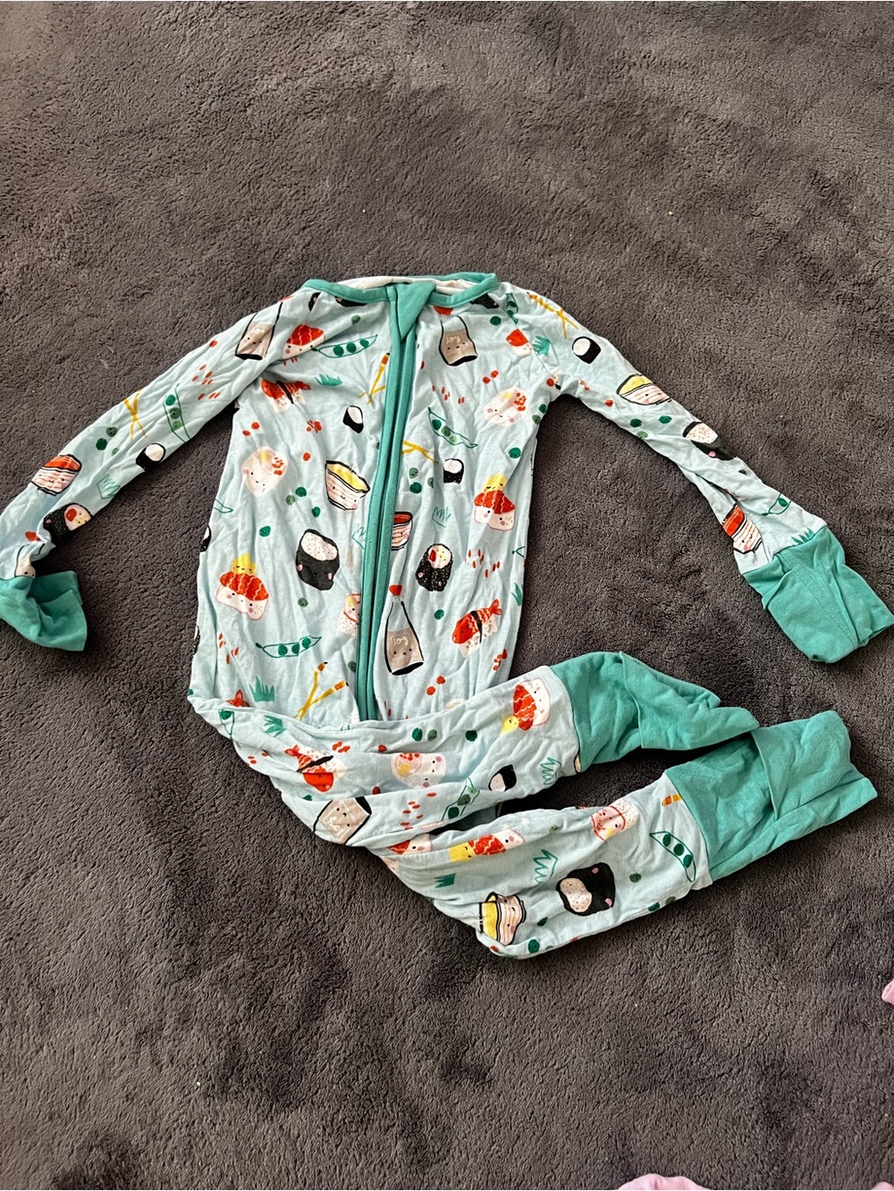 Little Sleepies Sushi Kids One-Piece Pajamas in size 6-12 months